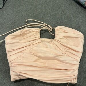 Zara - Light Pink Crop Top with Tie - Size XS